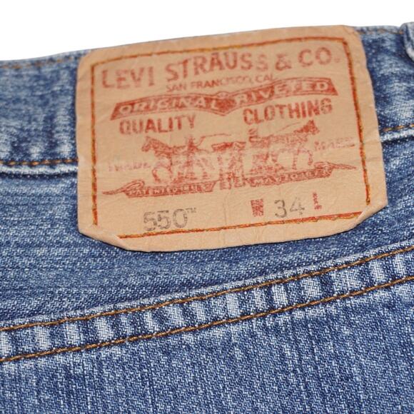 Vintage Levi’s 550 Relaxed Fit Denim Shorts Blue Jean Cutoffs 90s USA Made Style - Picture 6 of 6